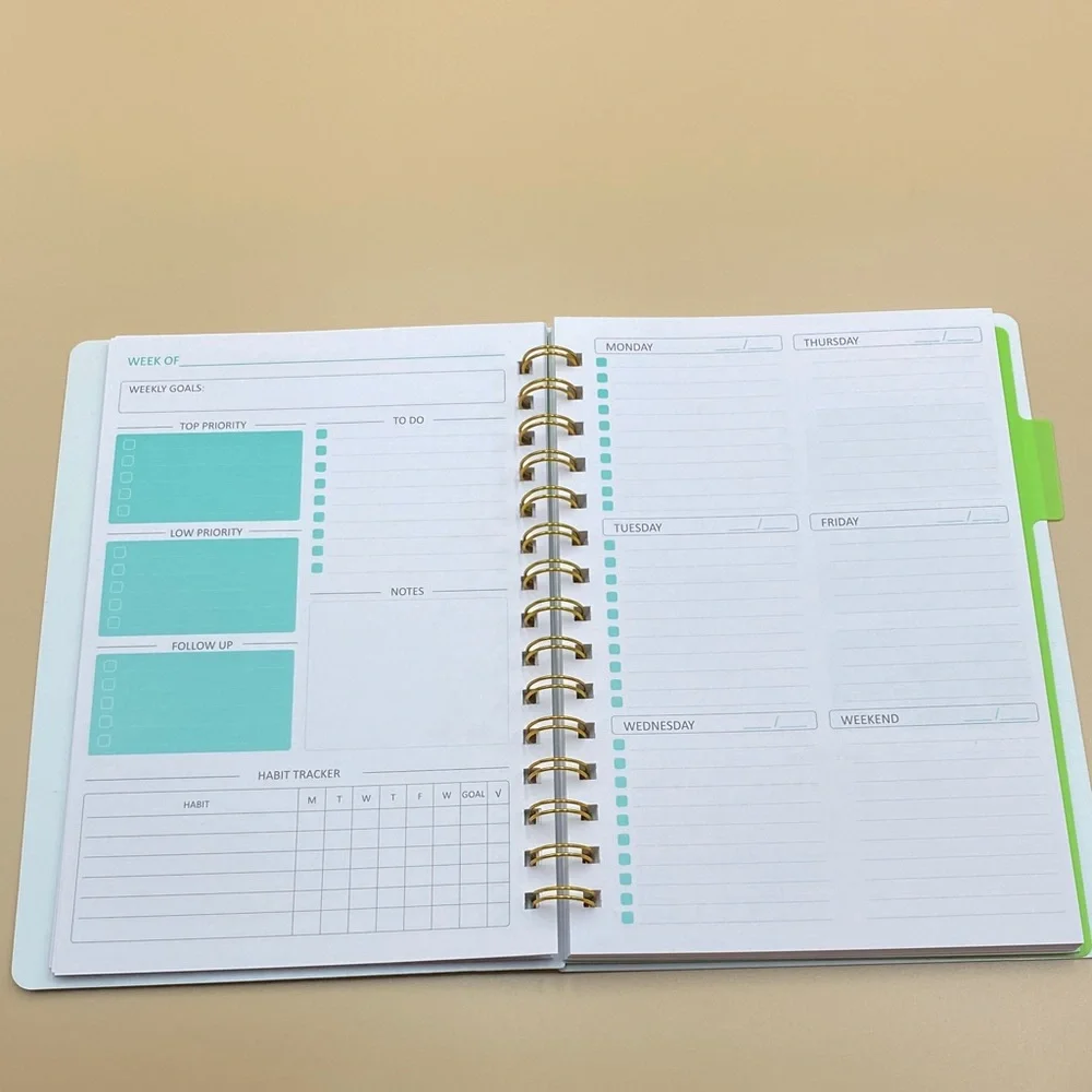 Green Gradient Weekly Planner undated